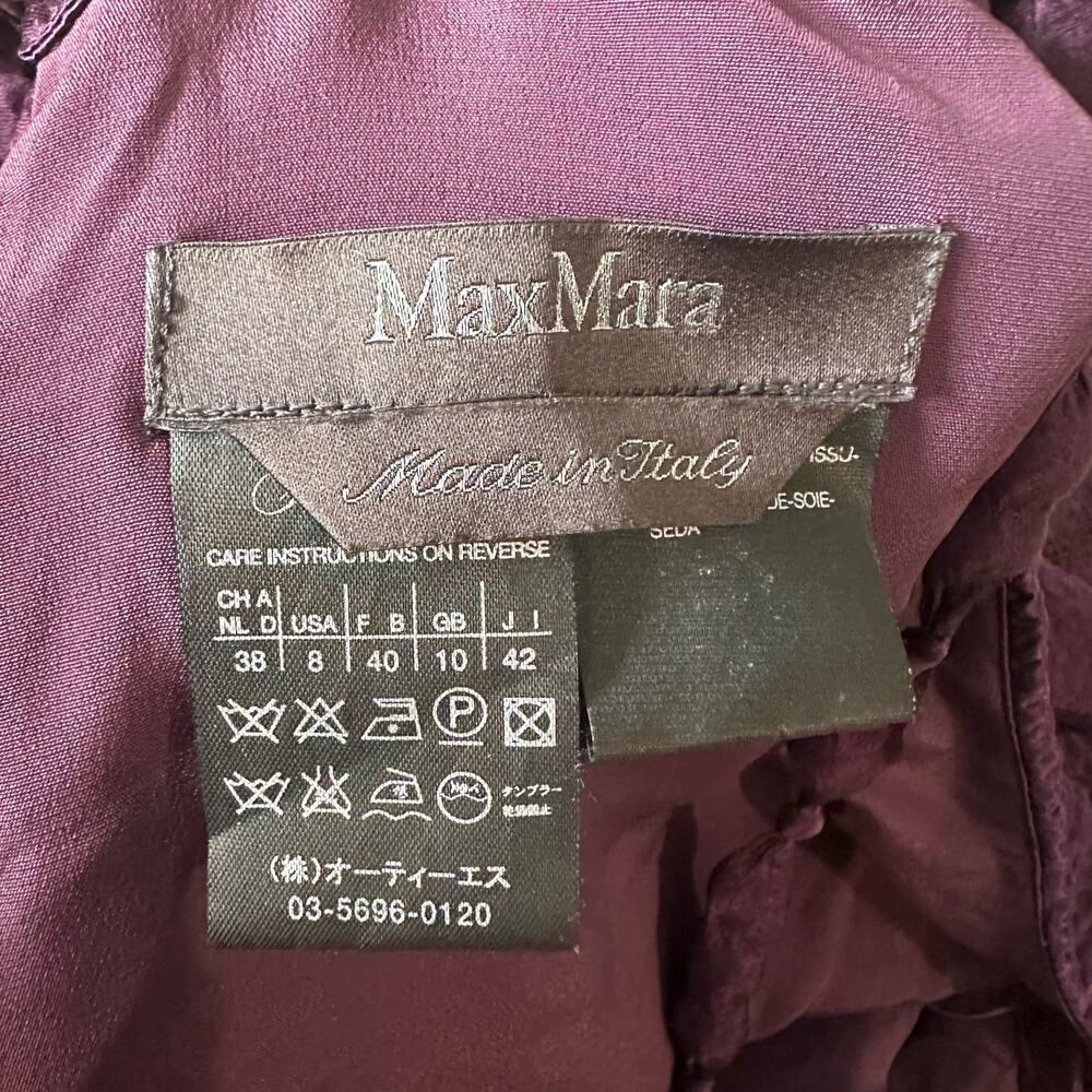 MaxMara Made in Italy Silk Halter Style Cocktail Dress Purple 8 - Picture 6 of 15